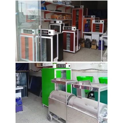 دستگاه صنعتی میوه خشک کن و سبزی خشک کن هشتاد کیلویی گازی آرمان صنعت میوه خشک کن پفکی